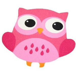 Dětský růžový koberec Zala Living Owl, 100 x 100 cm