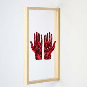 Nástěnná dřevěná dekorace Really Nice Things Hands, 30 x 50 cm