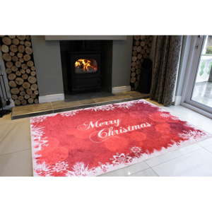 Bílo-červený koberec Vitaus Merry Christmas, 50 x 80 cm