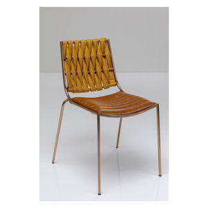 Set 4 hnědých židlí v imitaci kůže Kare Design Two Face