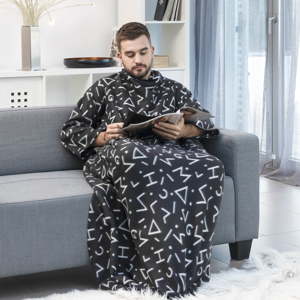 Černá deka s rukávy InnovaGoods Snug Symbols Kangoo