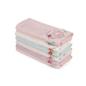 Sada 6 barevných ručníků z čisté bavlny Poppy, 30 x 50 cm