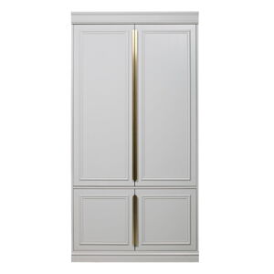 Světle šedá šatní skříň s pantovými dveřmi z borovicového dřeva 110x215 cm Organize – BePureHome