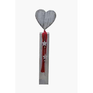 Dřevěná dekorativní soška se srdcem a šálou Ego Dekor, výška 52,5 cm