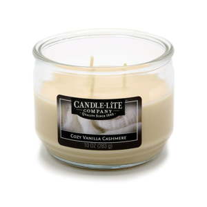 Vonná svíčka ve skle s vůní vanilky a kašmíru Candle-Lite, doba hoření až 40 hodin