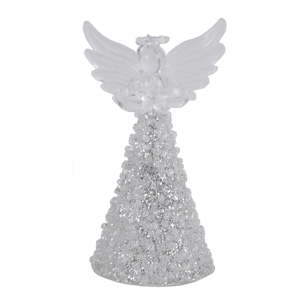 Skleněný dekorativní andělíček ve stříbrné barvě Ego Dekor Fiona, výška 9 cm