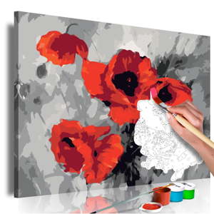 DIY set na tvorbu vlastního obrazu na plátně Artgeist Bouquet of Poppies, 60 x 40 cm