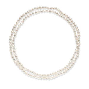 Bílý perlový náhrdelník Nova Pearls Copenhagen Emilie, délka 90 cm