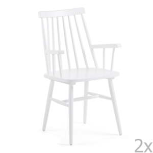 Sada 2 bílých jídelních židlí La Forma Kristie