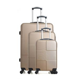 Sada 3 cestovních kufrů ve zlaté barvě na kolečkách Hero Coronado