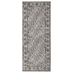 Černo-bílý vzorovaný oboustranný koberec Bougari Curacao, 80 x 150 cm