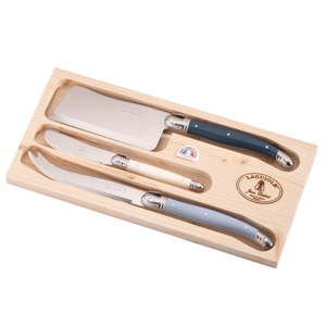 Sada 3 nožů na sýry z nerezové oceli v dřevěném balení Jean Dubost Atelier