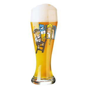 Set pivní sklenice z křišťálového skla a 5 podtácků Ritzenhoff Martina Schlenke, 645 ml