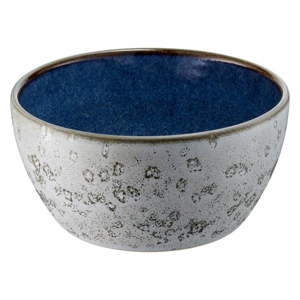 Šedá kameninová miska s vnitřní glazurou v tmavě modré barvě Bitz Mensa, průměr 12 cm