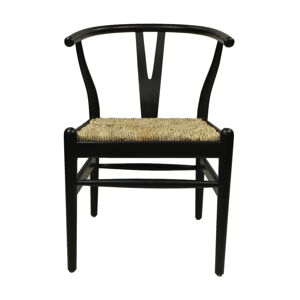 Černá jídelní židle z mahagonového dřeva Wishbone - HSM collection