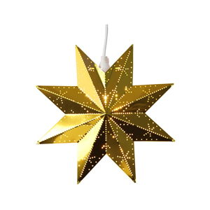Zlatá světelná dekorace Best Season Classic Star, výška 28 cm