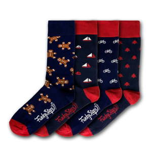 Sada 4 párů pánských ponožek Funky Steps Gingerbreads, velikost 41 - 45
