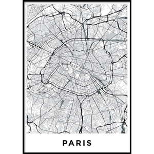 Nástěnný obraz MAP/PARIS/NO2, 50 x 70 cm