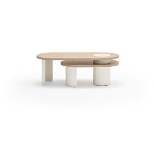 Bílý konferenční stolek v dekoru jasanu 120x50 cm Nori - Teulat