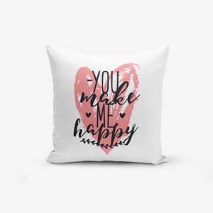 Povlak na polštář s příměsí bavlny Minimalist Cushion Covers You Make me Happy, 45 x 45 cm
