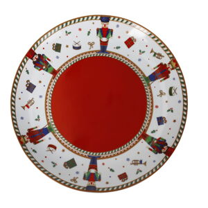 Červený/bílý vánoční porcelánový talíř ø 30 cm Piatto - Brandani