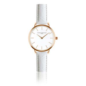 Dámské hodinky s bílým koženým páskem Annie Rosewood Elsa