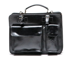 Černá kožená kabelka Luisa Vannini, 17 x 28 cm