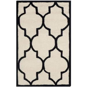 Bíločerný vlněný koberec Safavieh Everly 121 x 182 cm