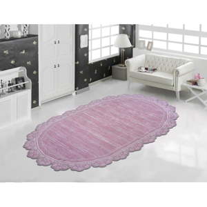 Růžový odolný koberec Vitaus Oval Pudra, 100 x 160 cm