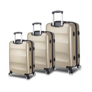 Sada 3 cestovních kufrů na kolečkách s USB porty ve zlaté barvě My Valice LASSO Travel Set