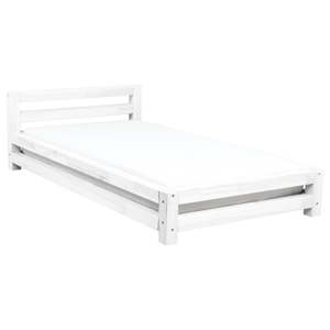 Bílá jednolůžková postel z smrkového dřeva Benlemi Single Puro Uno, 90 x 180 cm