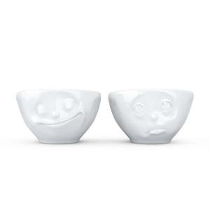 Sada 2 bílých šťastných misek z porcelánu 58products, objem 100 ml