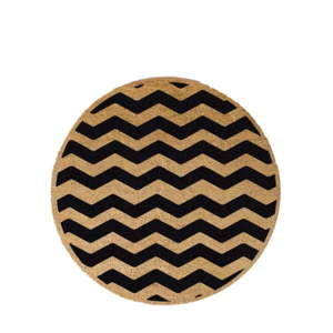 Kulatá rohožka z přírodního kokosového vlákna Artsy Doormats Chevron, ⌀ 70 cm