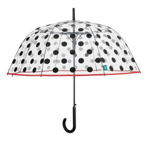 Dámský transparentní holový deštník odolný vůči větru Ambiance Dots, ⌀ 89 cm