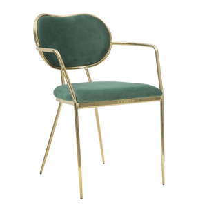 Tmavě zelená židle železnou konstrukcí Mauro Ferretti Sedia Glam