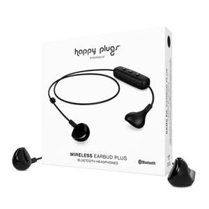 Černá bezdrátová sluchátka Happy Plugs Earbud