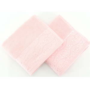 Sada 2 růžových ručníků z čisté bavlny Tomuruk, 50 x 90 cm