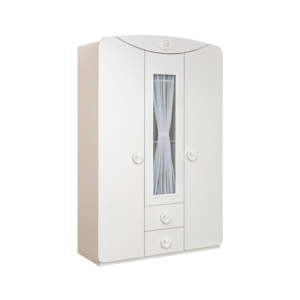 Bílá šatní skříň Baby Cotton 3 Doors Wardrobe With Window