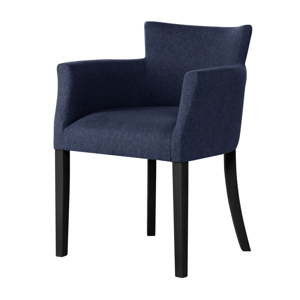 Tmavě modrá židle s černými nohami z bukového dřeva Ted Lapidus Maison Santal