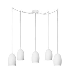 Bílé pětiramenné závěsné svítidlo Sotto Luce Ume Elementary Shiny, ⌀ 13,5 cm