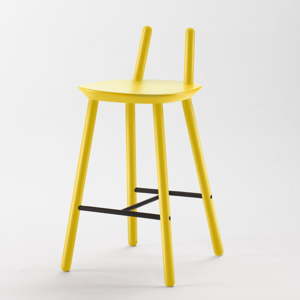 Žlutá  barová židle z masivu EMKO Naïve