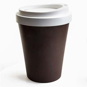Hnědo-bílý odpadková koš Qualy&CO Coffee Bin