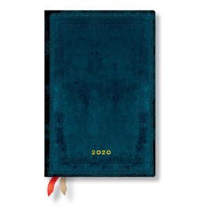 Modrý diář na rok 2020 v tvrdé vazbě Paperblanks Calypso, 368 stran