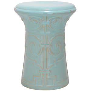 Tyrkysově modrý keramický stolek vhodný do exteriéru Safavieh Imperial, ø 30 cm