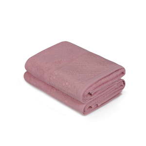 Sada 2 růžových bavlněných ručníků z čisté bavlny Grande, 50 x 90 cm