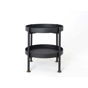 Černý odkládací patrový stolek Custom Form Hanna, ⌀ 40 cm