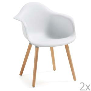 Sada 2 bílých jídelních židlí La Forma Kenna