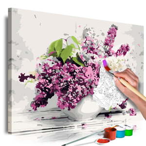 DIY set na tvorbu vlastního obrazu na plátně Artgeist Vase and Flowers, 60 x 40 cm