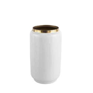 Bílá váza s detailem ve zlaté barvě PT LIVING Flare, výška 25 cm