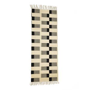 Černo-bílý bavlněný koberec Simla Geometrico, 170 x 130 cm